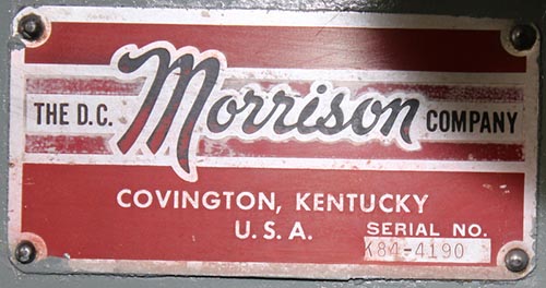 1-1/4" MORRISON ... w/AUTOMATIC TABLE FEED & STOP